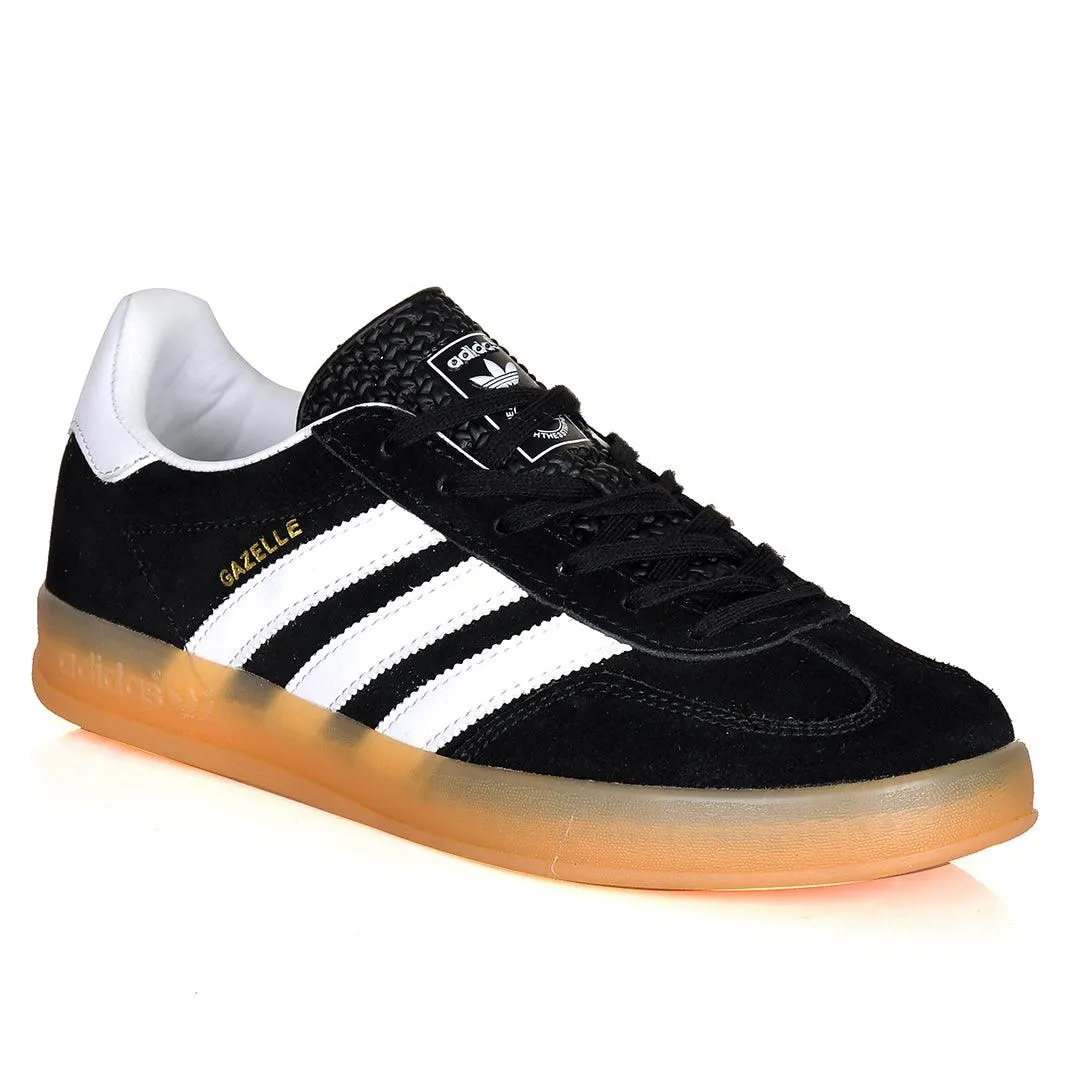 AD Gazelle 3 Stripes Side Designed Sneakers-Black