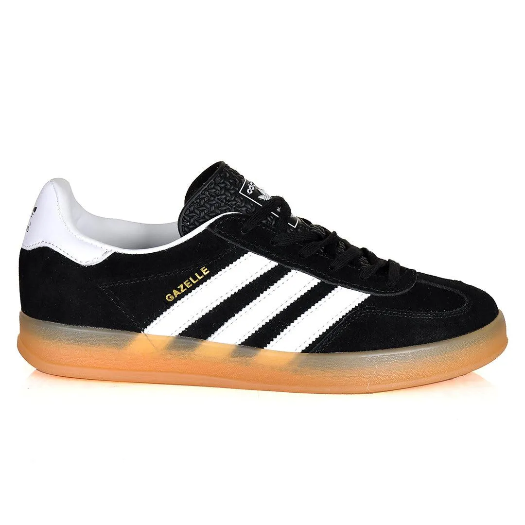 AD Gazelle 3 Stripes Side Designed Sneakers-Black