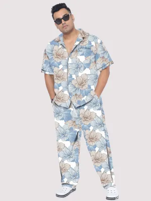 Amaryllis Color Flowers Plus Size Men's Co-ord Set