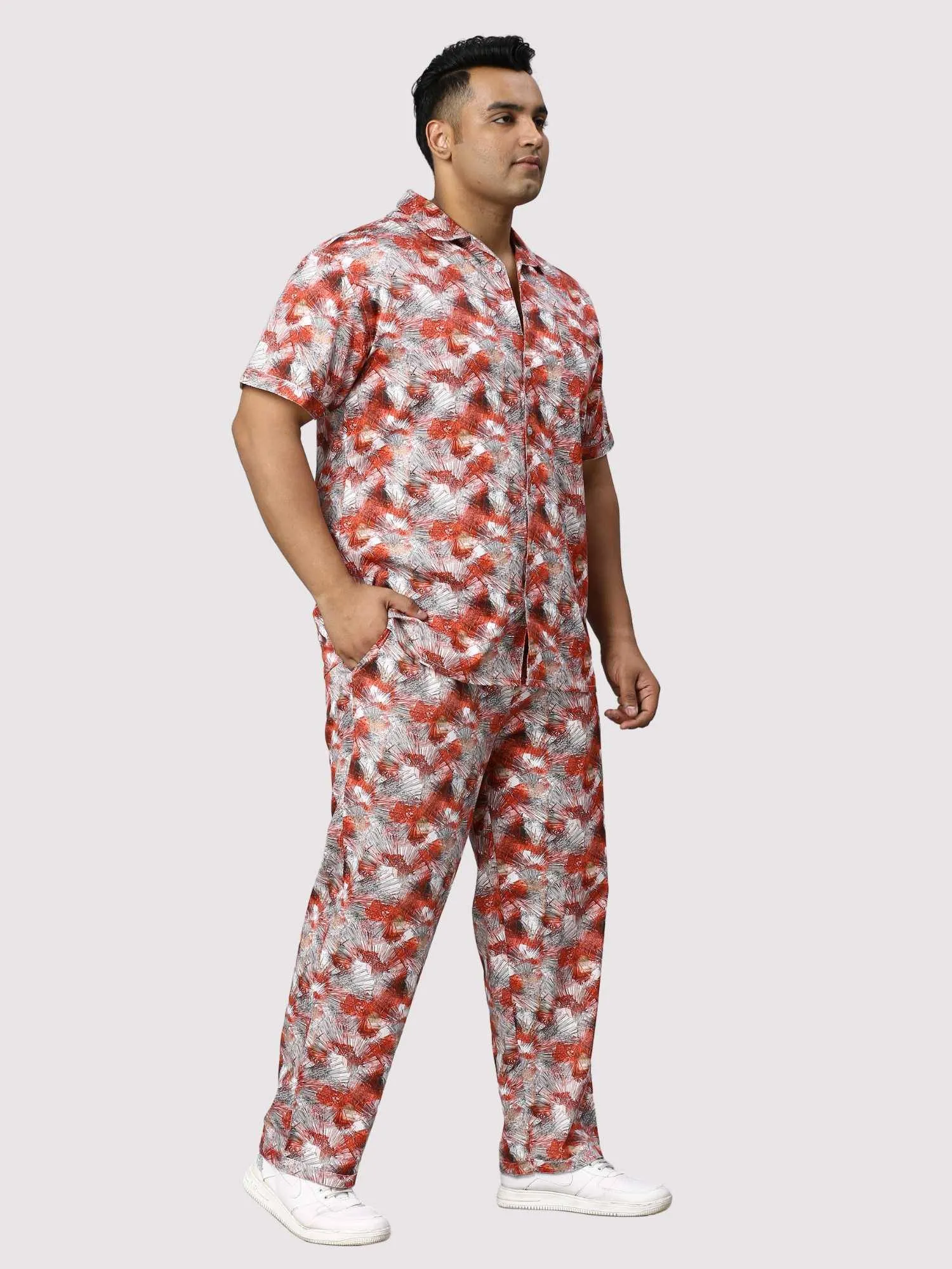 Apple Blossom Digital Printed Full Co-Ords Men's Plus Size