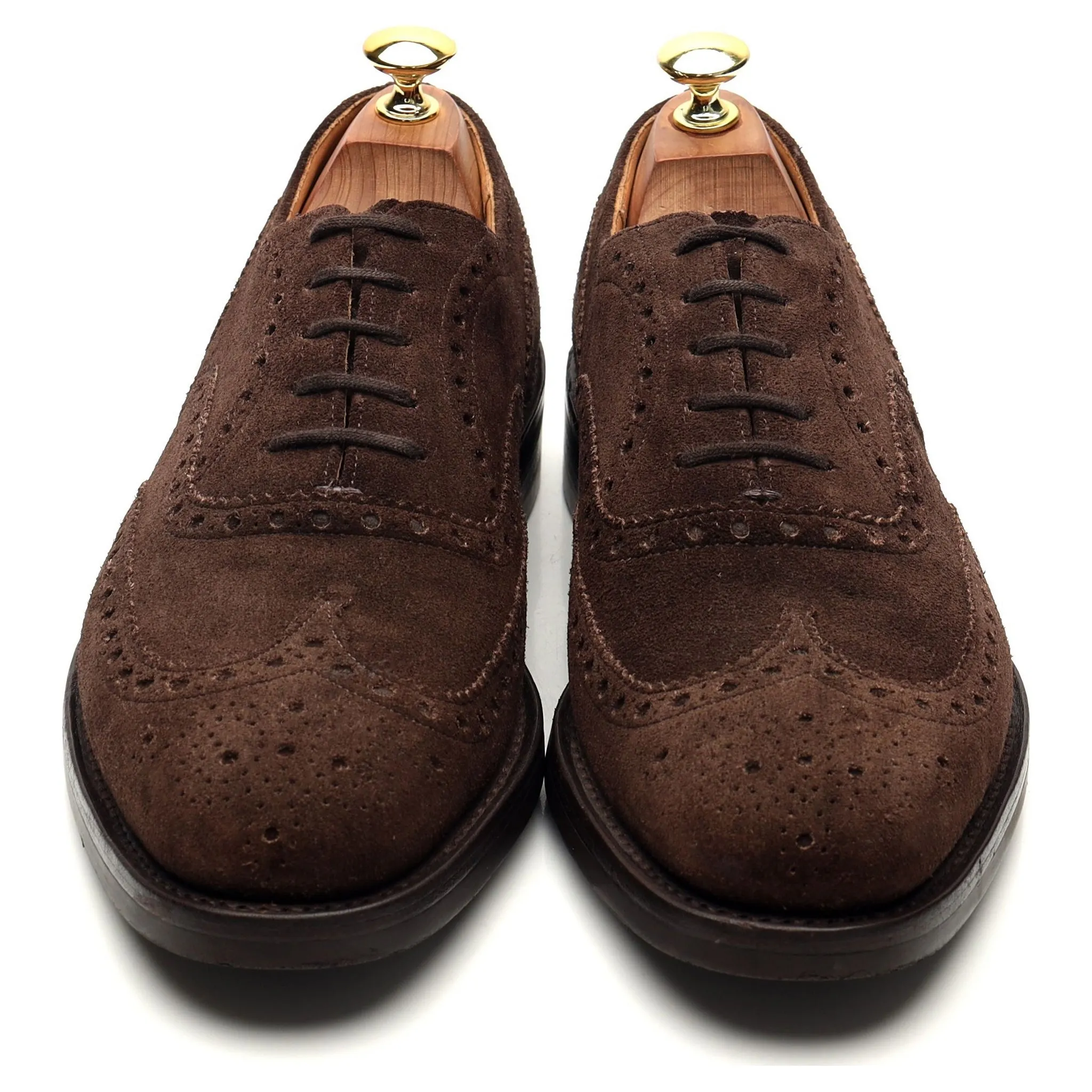 'Ashby' Dark Brown Suede Oxford Brogues UK 8 F