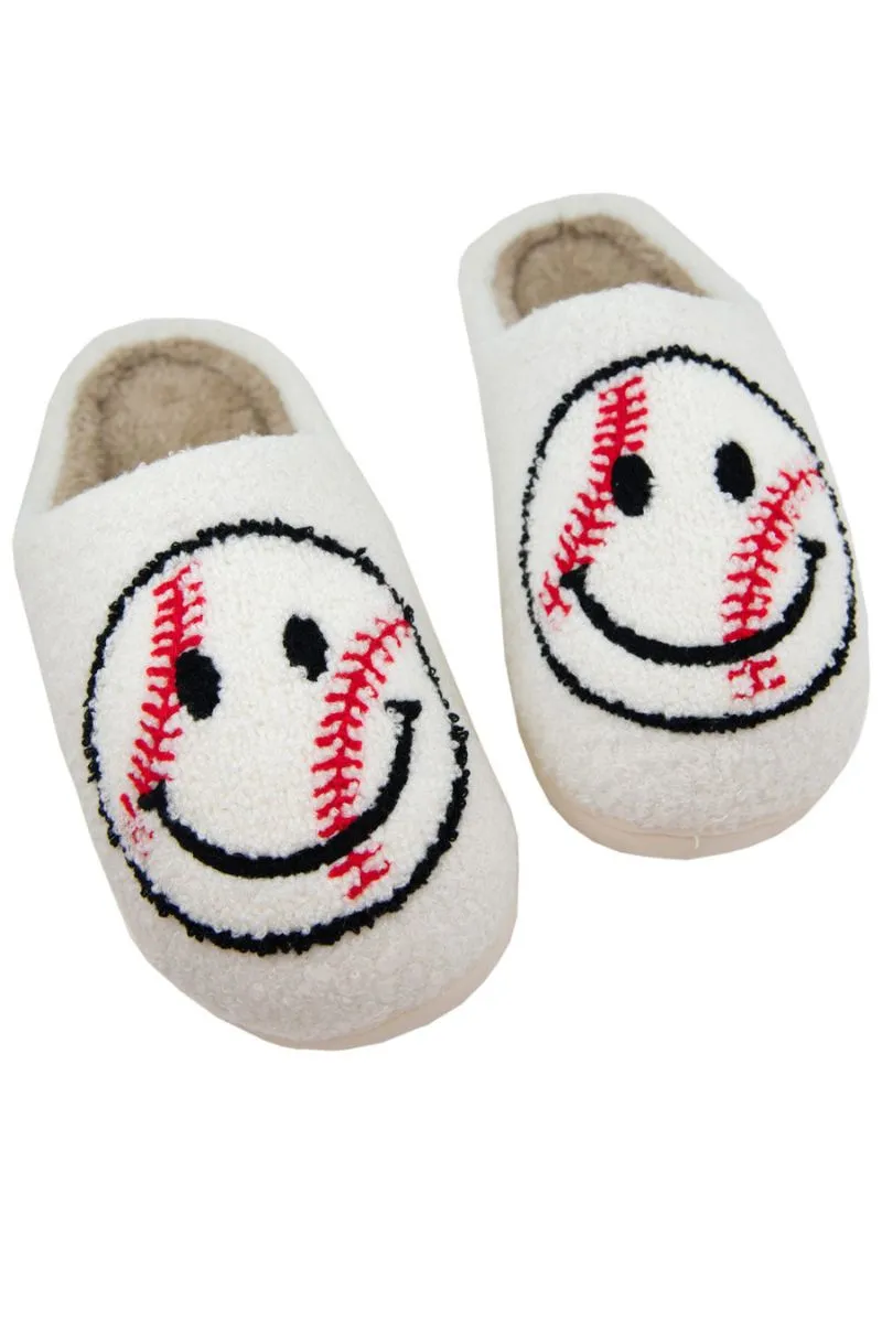 Baseball Happy Face Slippers