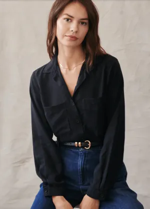 Bella Dahl Two Pocket Button Down in Black