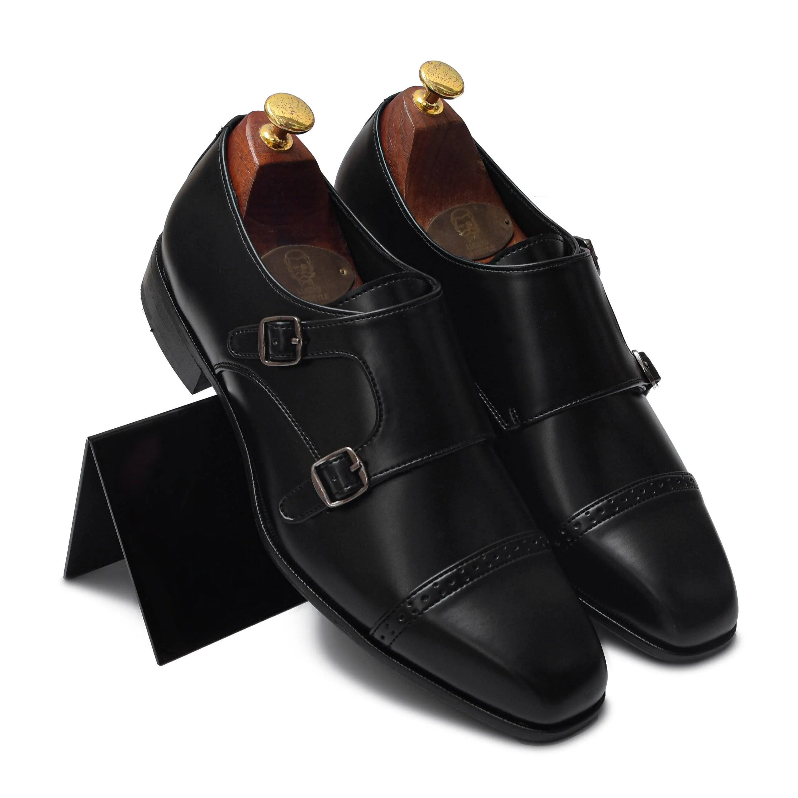 BENJAMIN | BLACK SQUARE TOE DOUBLE MONK