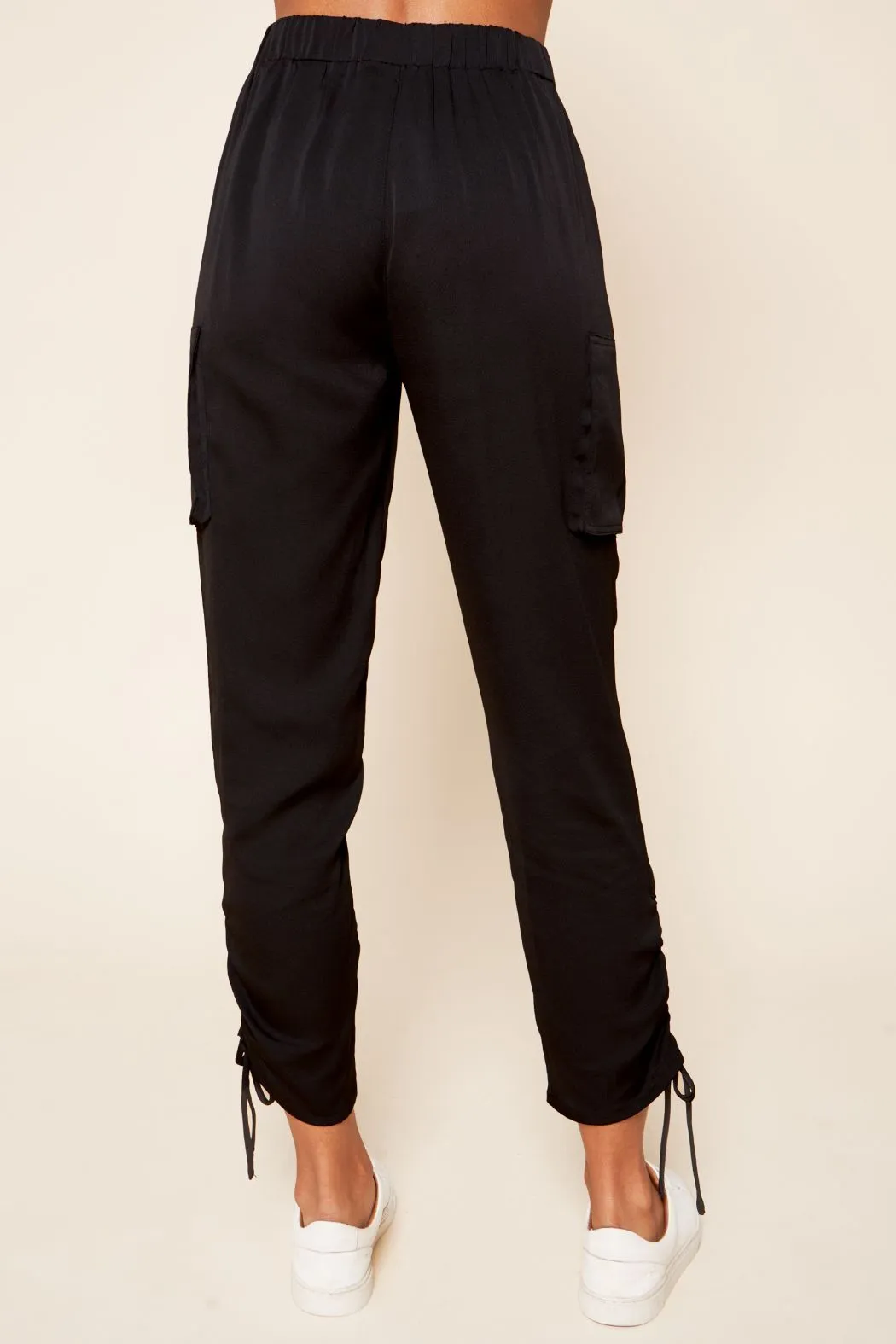 Betina Satin Cargo Jogger Pants