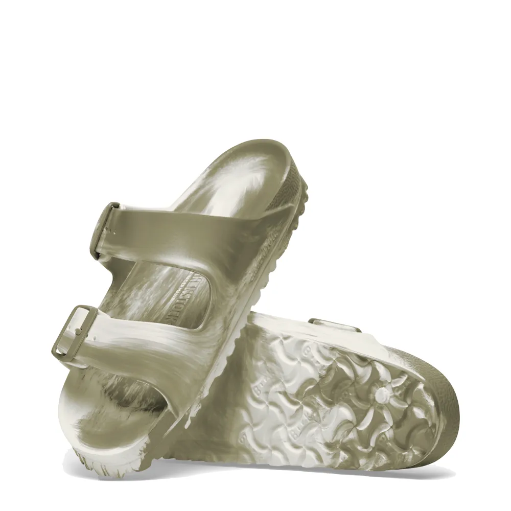 Birkenstock Women's Arizona EVA Multi Sandal in Khaki/Eggshell