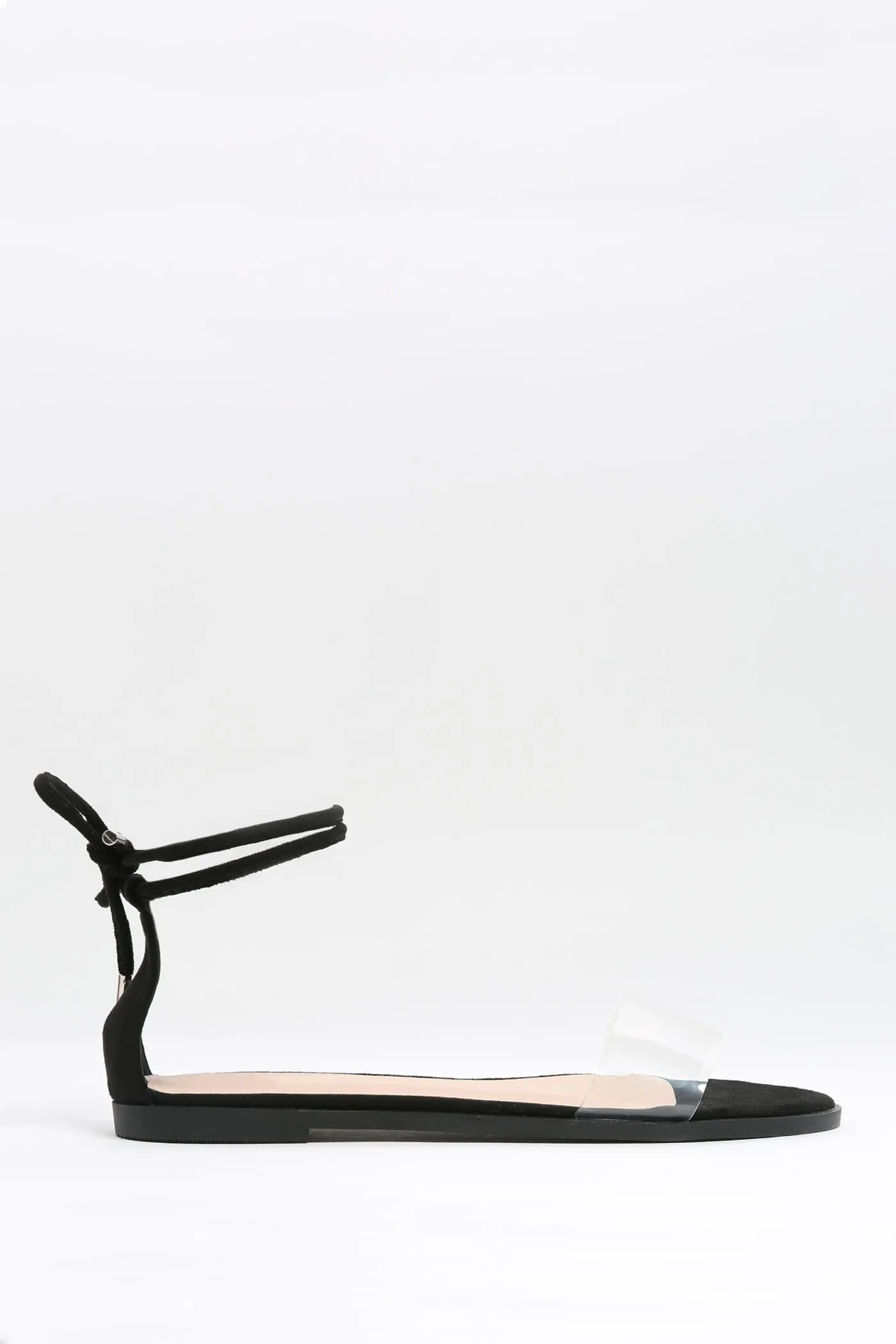 Black Flat Strappy Sandal