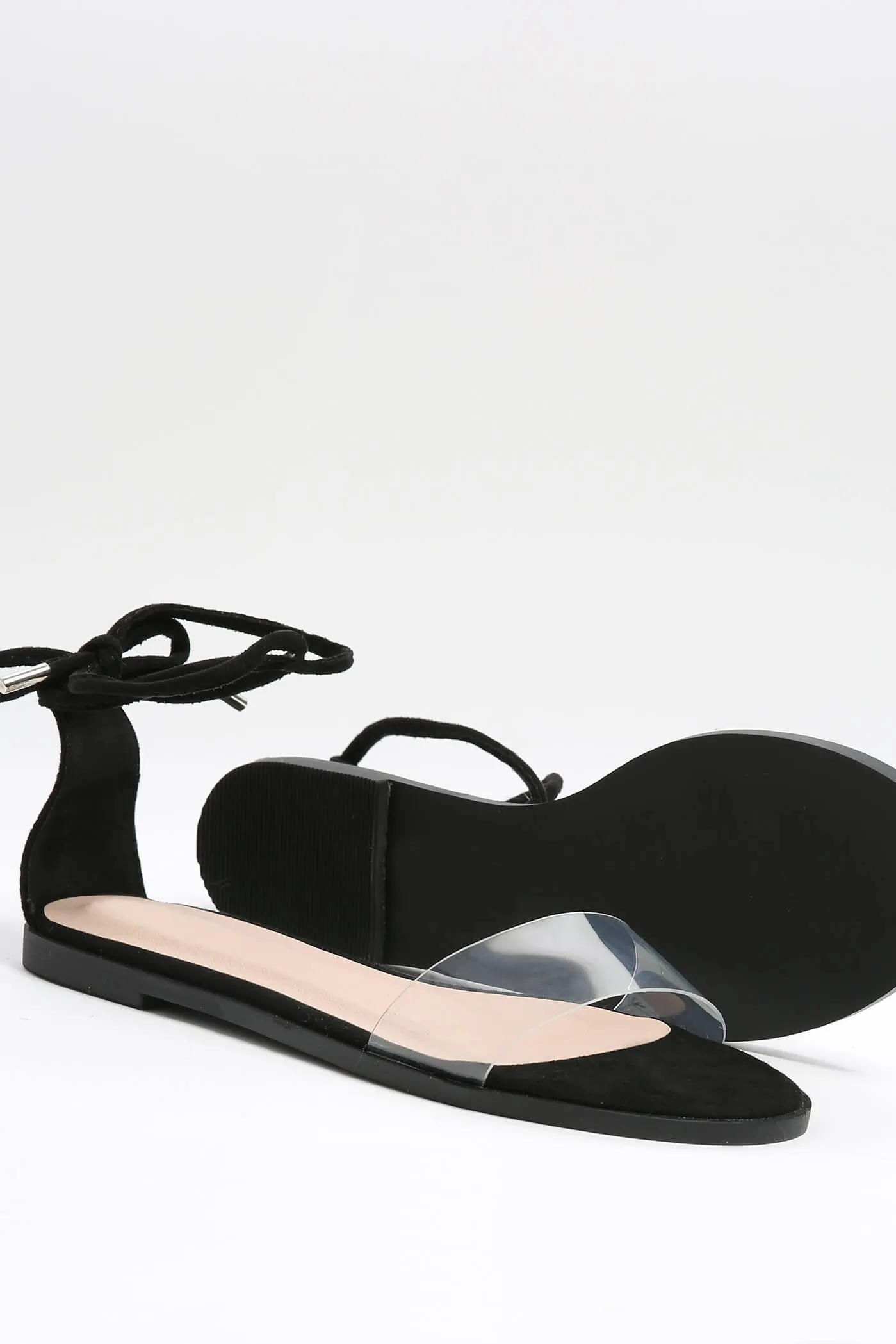 Black Flat Strappy Sandal