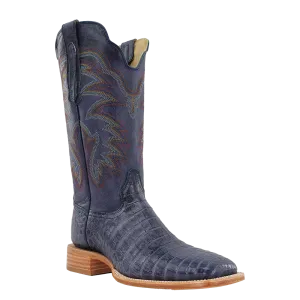 Blue Jean Caiman Belly Wide Square Toe Boot