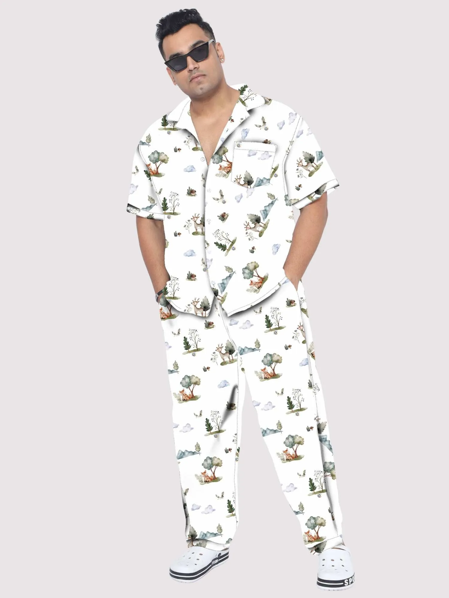 Botanical Forest Plus Size Men's Co-ord Set