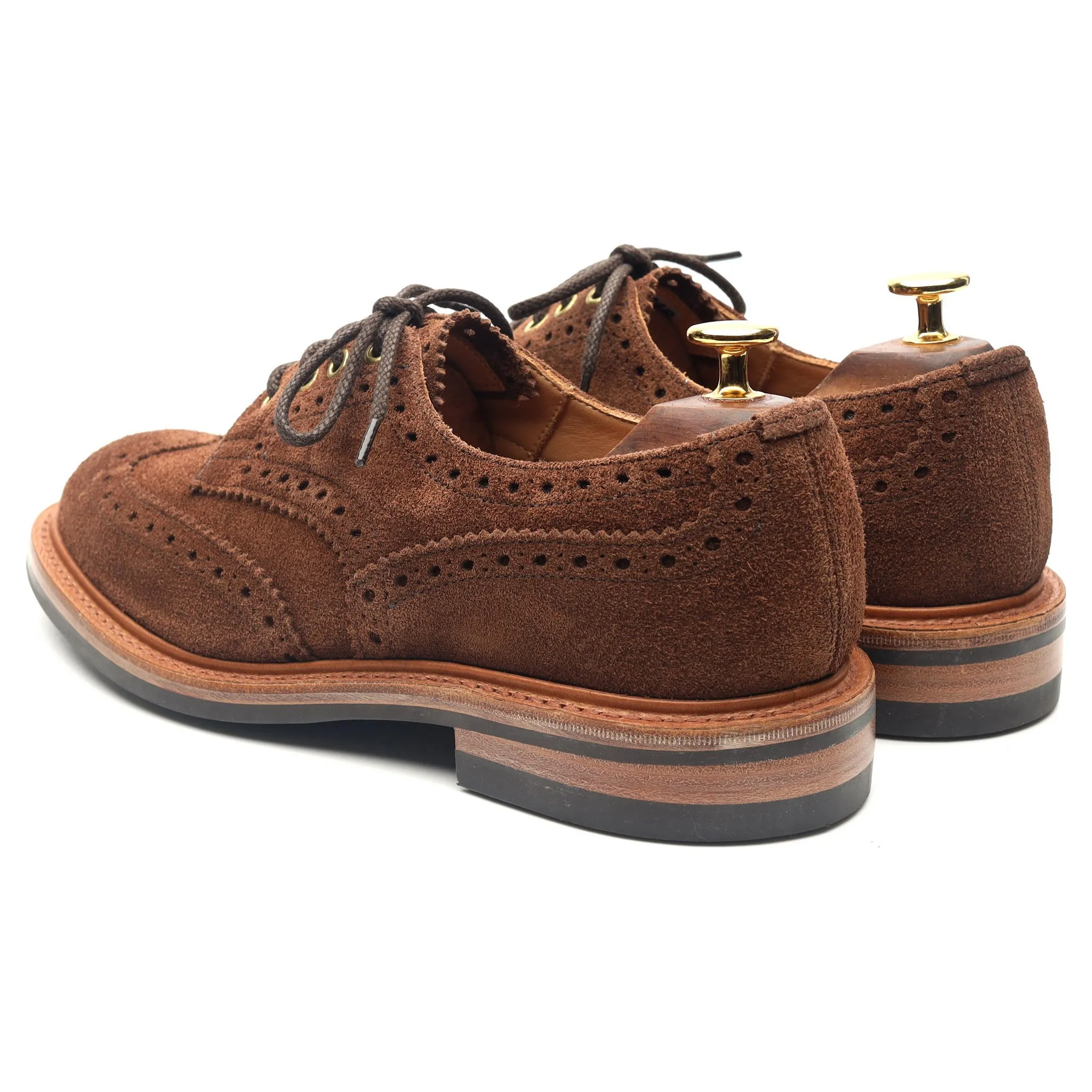 'Bourton' Brown Suede Country Derby Brogues UK 6.5