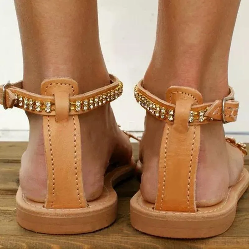 Buckle Flats Low Heel Sandals