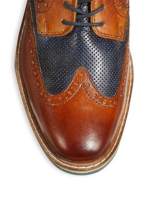 Bugatti - COGNAC / BASILEO COLOURBLOCK LEATHER BROGUES