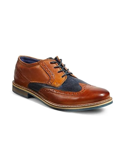 Bugatti - COGNAC / BASILEO COLOURBLOCK LEATHER BROGUES