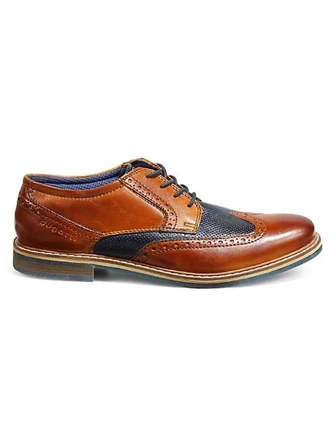 Bugatti - COGNAC / BASILEO COLOURBLOCK LEATHER BROGUES