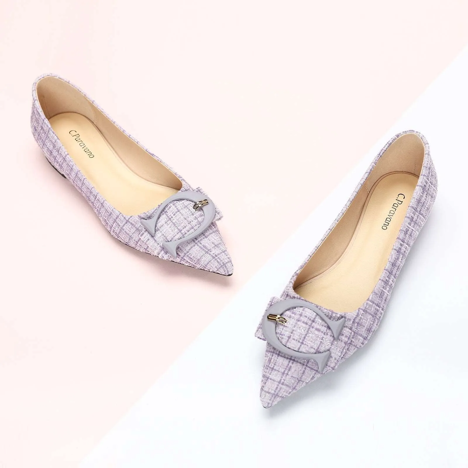 C Buckle Tweed Flats (Aida)