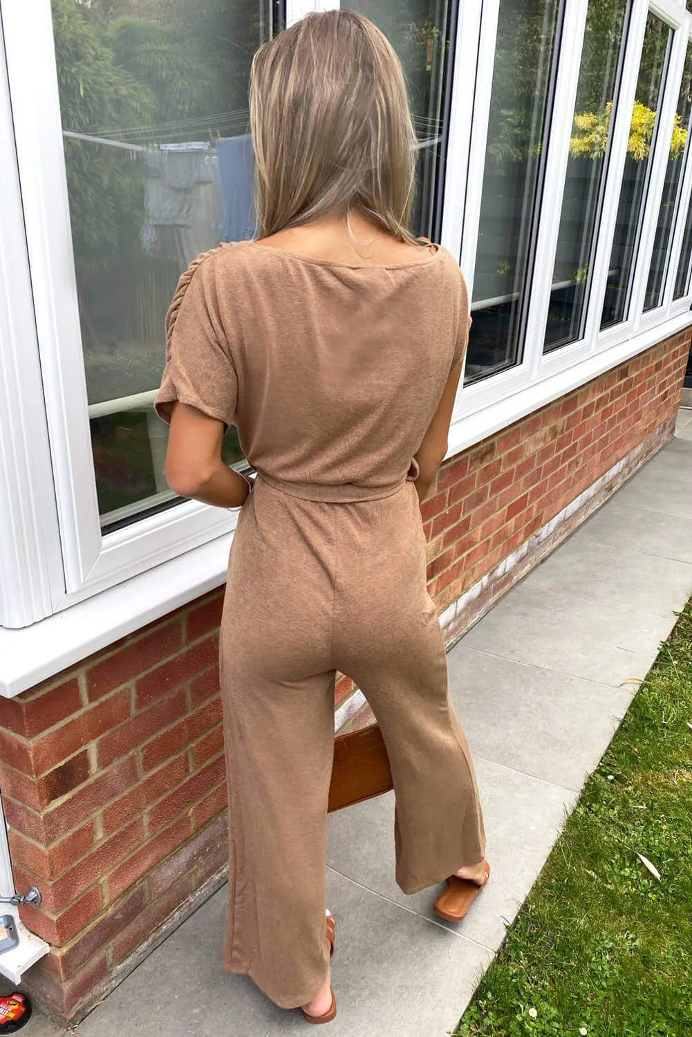 Camel Knitted Jumpsuit