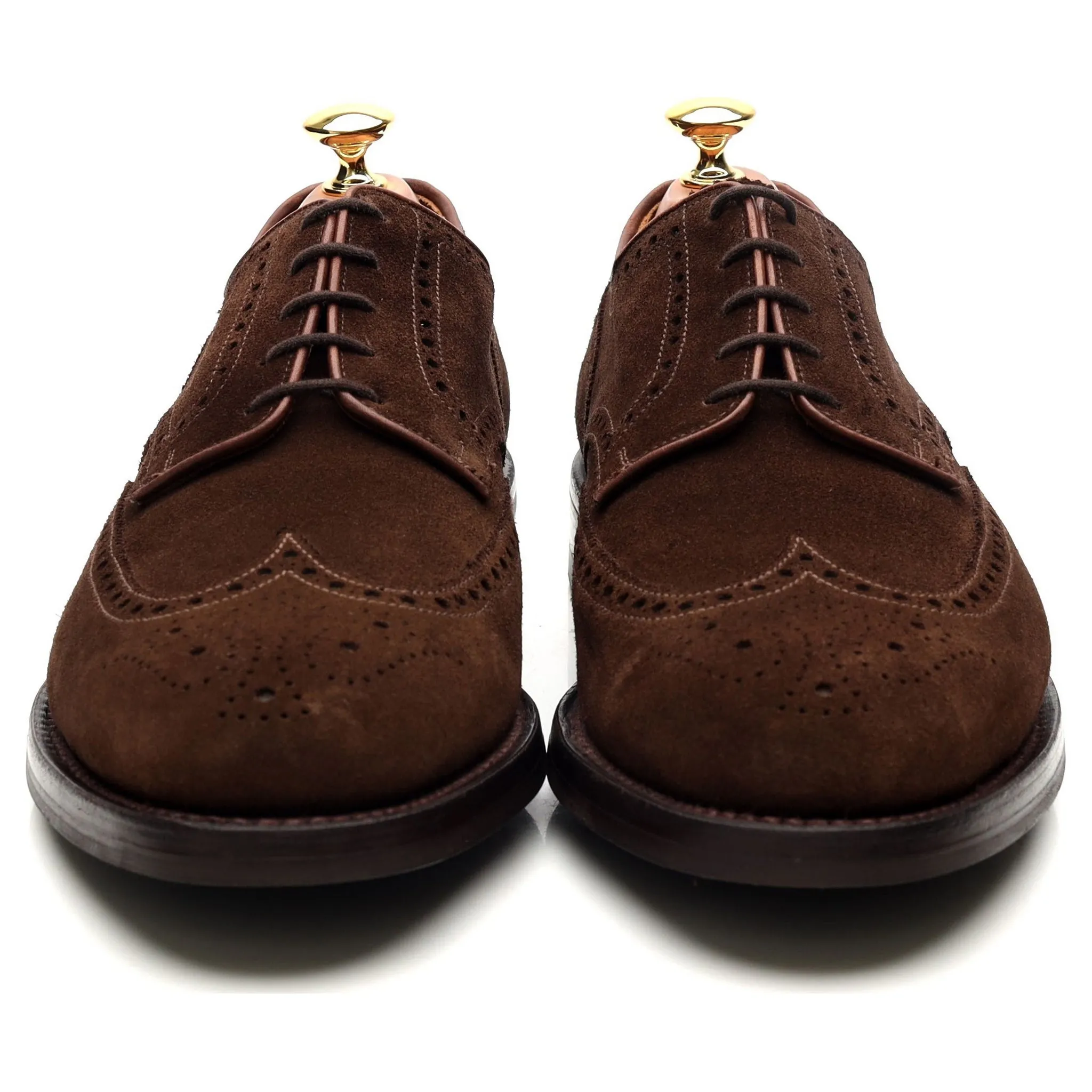 'Cardiff' Dark Brown Suede Derby Brogues UK 9 E