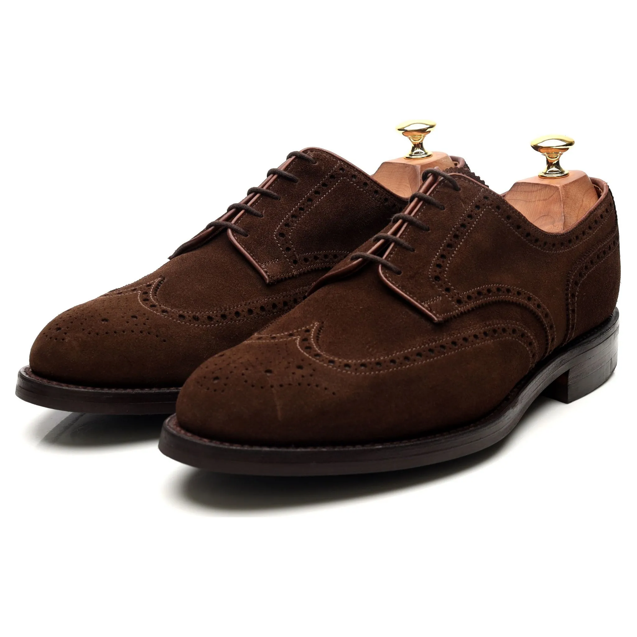 'Cardiff' Dark Brown Suede Derby Brogues UK 9 E