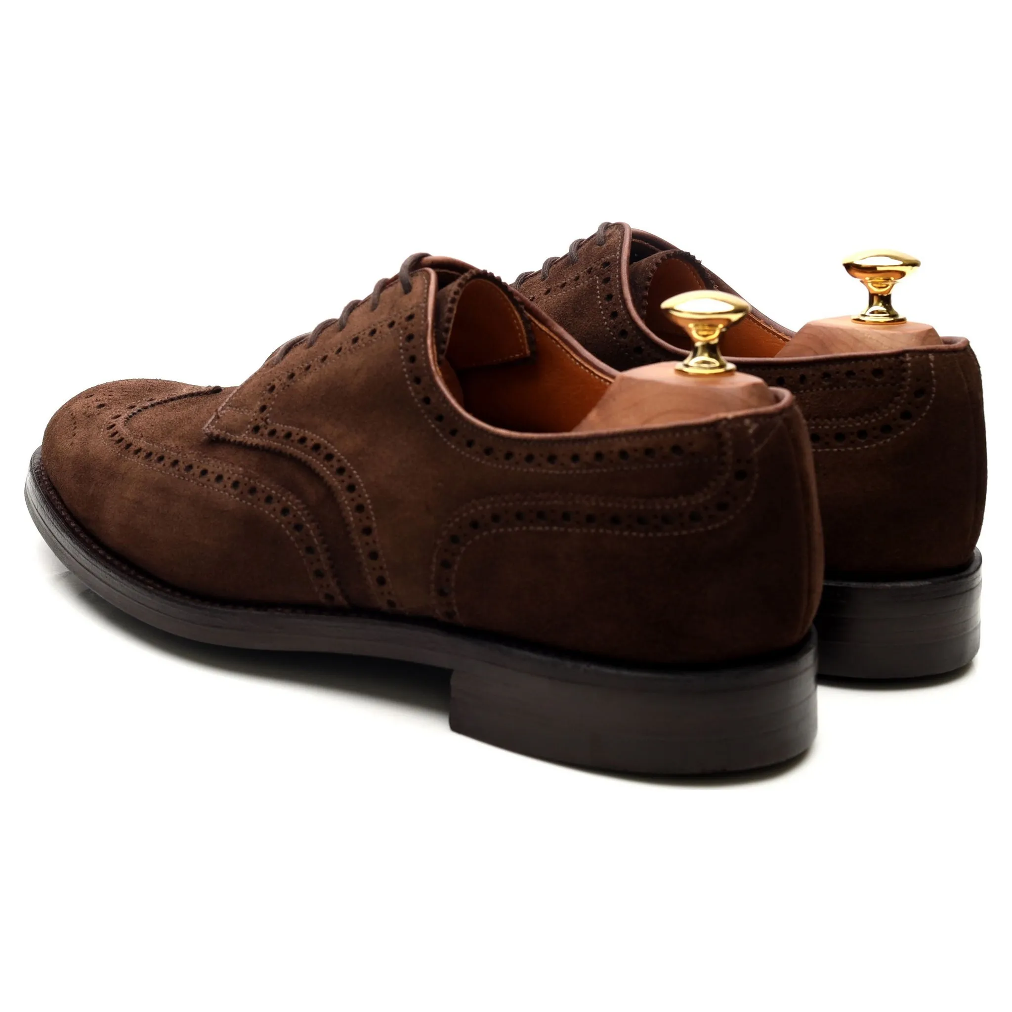 'Cardiff' Dark Brown Suede Derby Brogues UK 9 E