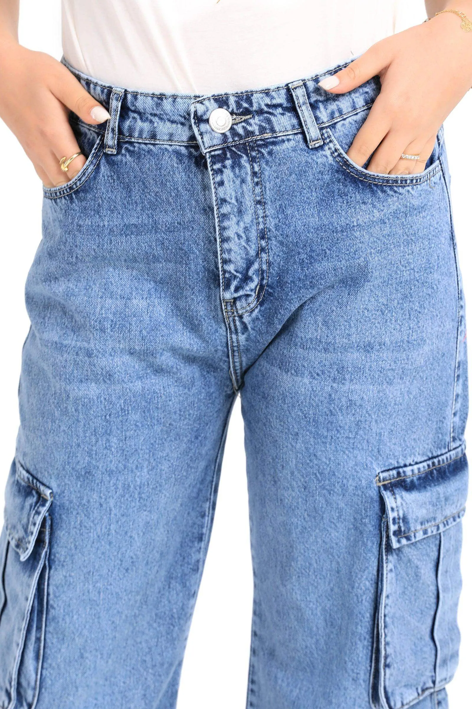 Cargo Jeans with Side Pockets