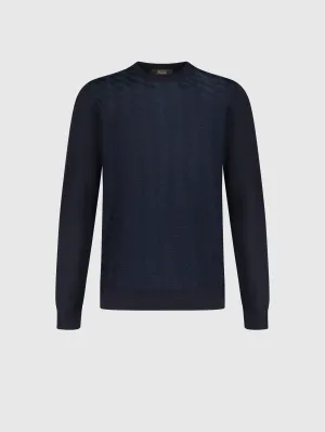 Cashmere and Silk Pullover Dark Navy