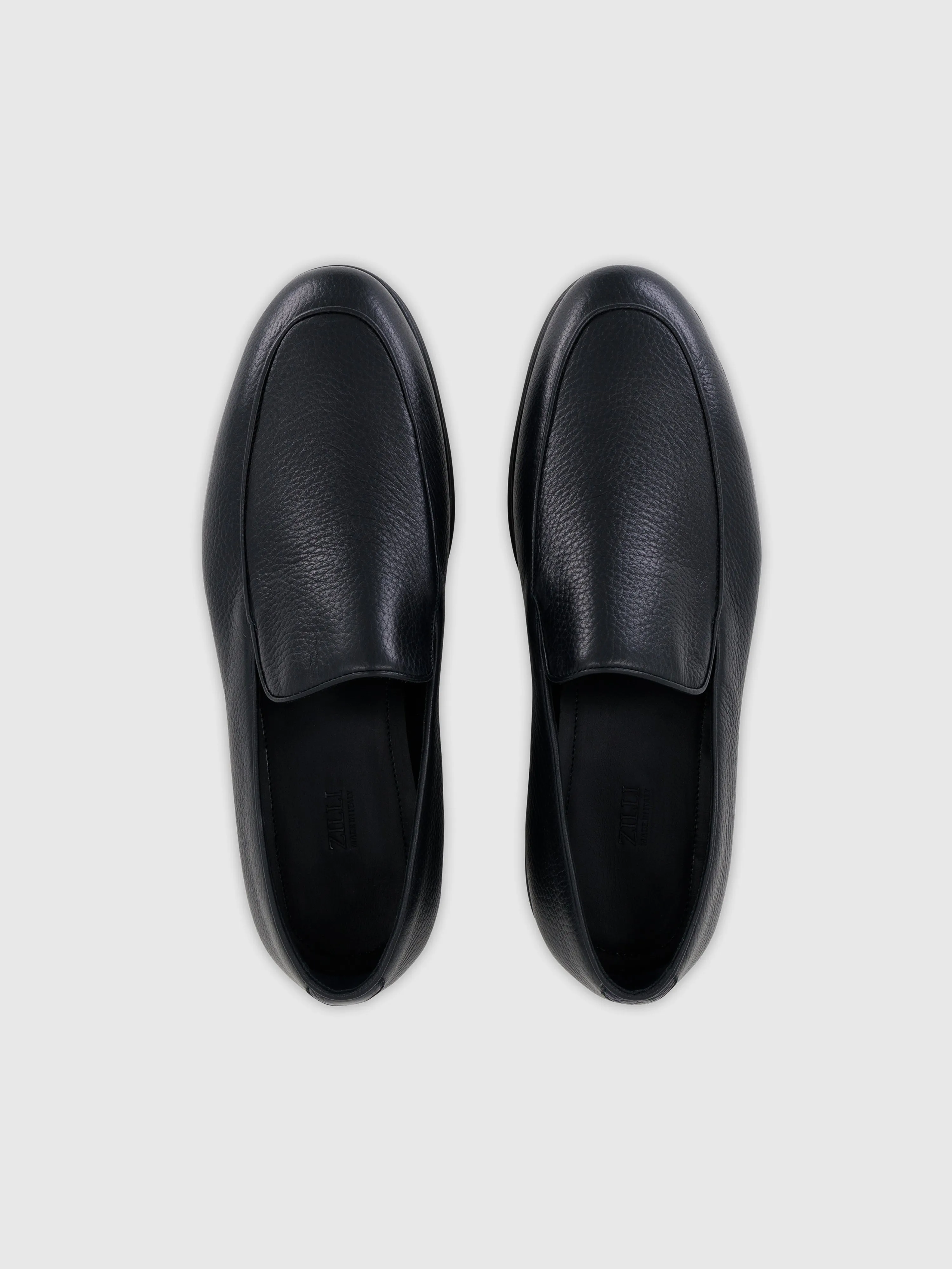 Casual Loafers in Deerskin and Caiman Dark Navy