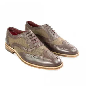 Cavani Ellington fine brown leather hand crafted Brogues - BROWN