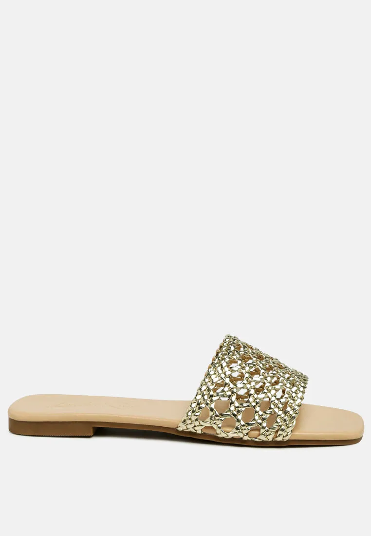 Chiara Woven Strap Slip-On Flats