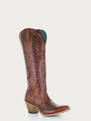 Cognac Embroidery Boot