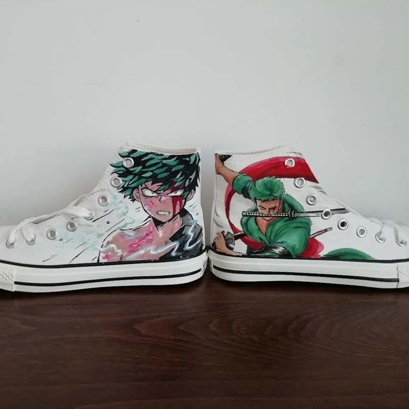 Custom Made Personalised Hand Painted High Top Sneakers Canvas Trainers