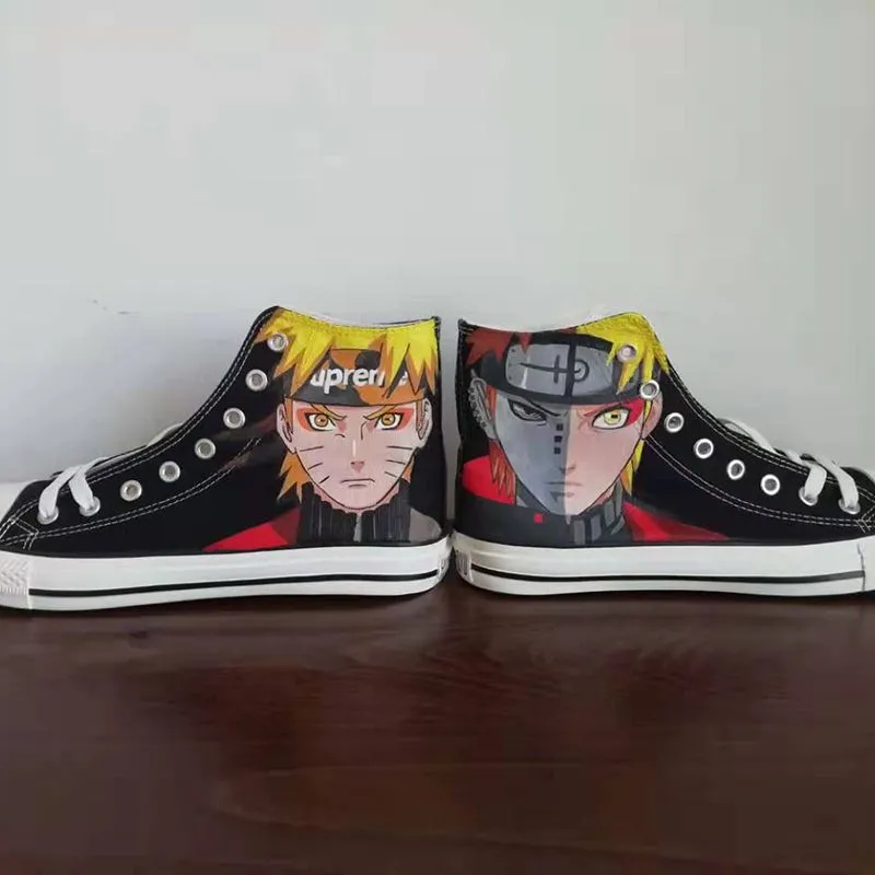 Custom Made Personalised Hand Painted High Top Sneakers Canvas Trainers