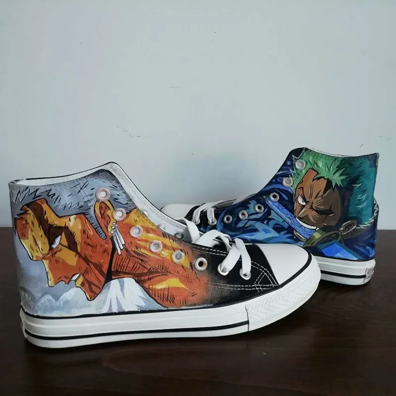 Custom Made Personalised Hand Painted High Top Sneakers Canvas Trainers