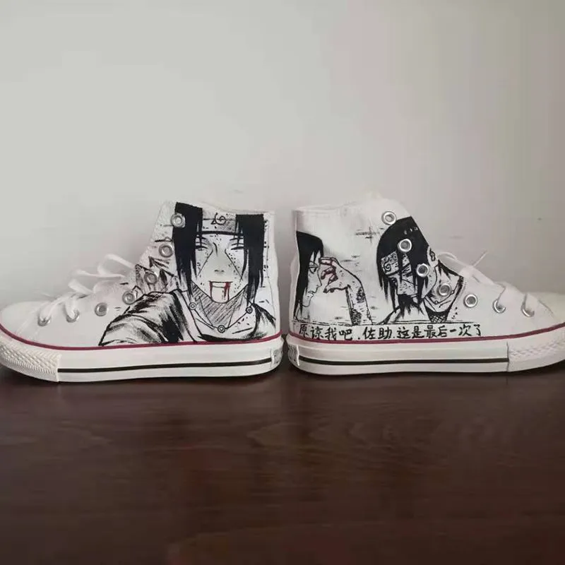 Custom Made Personalised Hand Painted High Top Sneakers Canvas Trainers