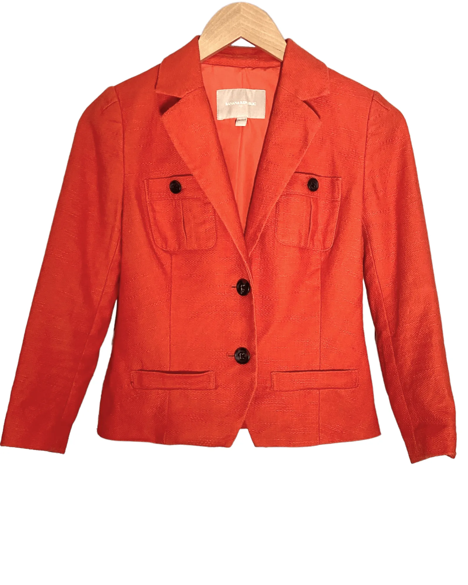 Dark Winter Gazania Orange Linen Blazer