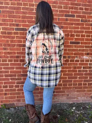 DISTRESSED KICK DUST COWBOY PLAID SHIRT