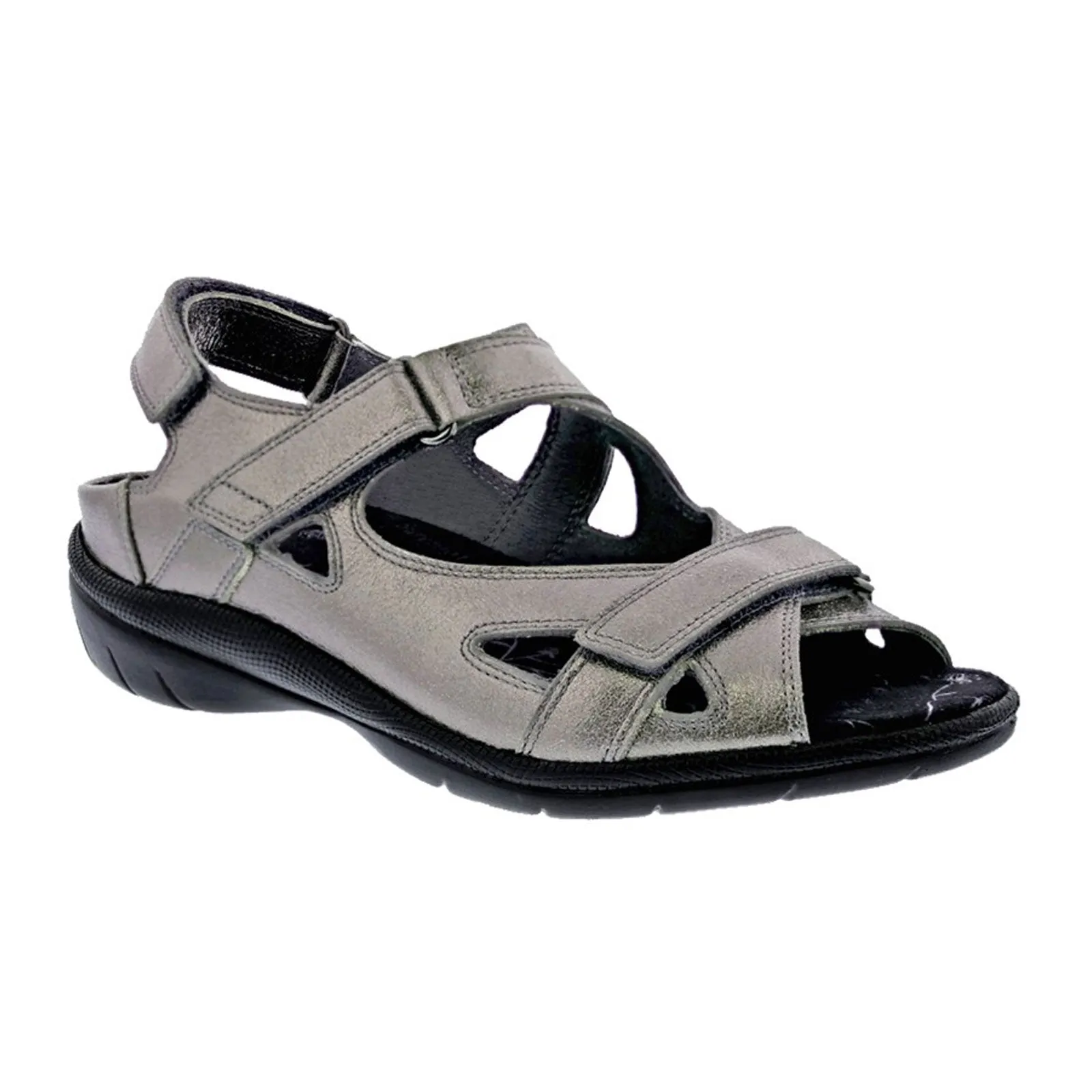 Drew Lagoon Backstrap Sandal (Women) - Pewter Leather