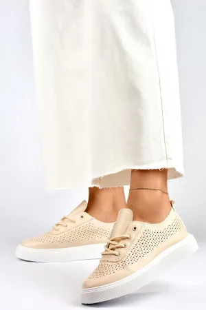 Eco-Friendly White Leather Sneakers with Platform