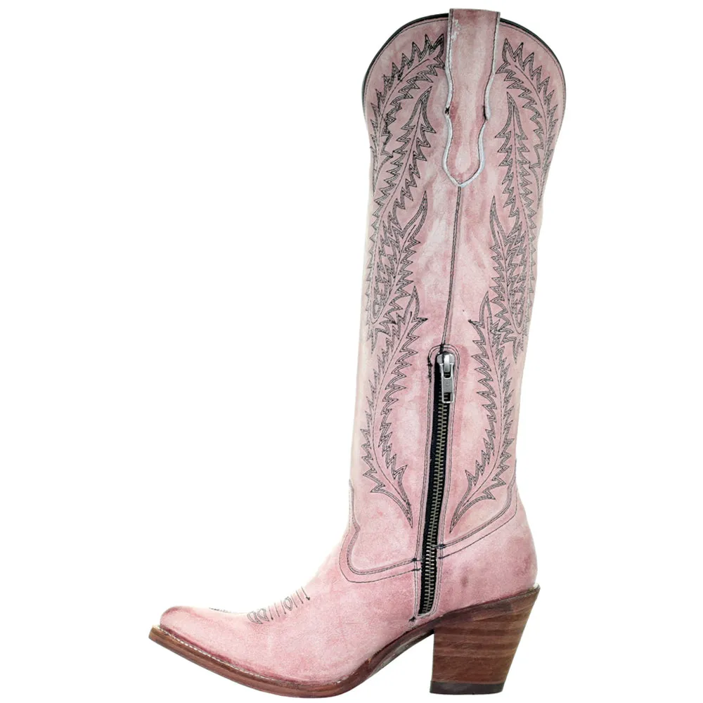 Embroidered Round Toe Cowboy Boots