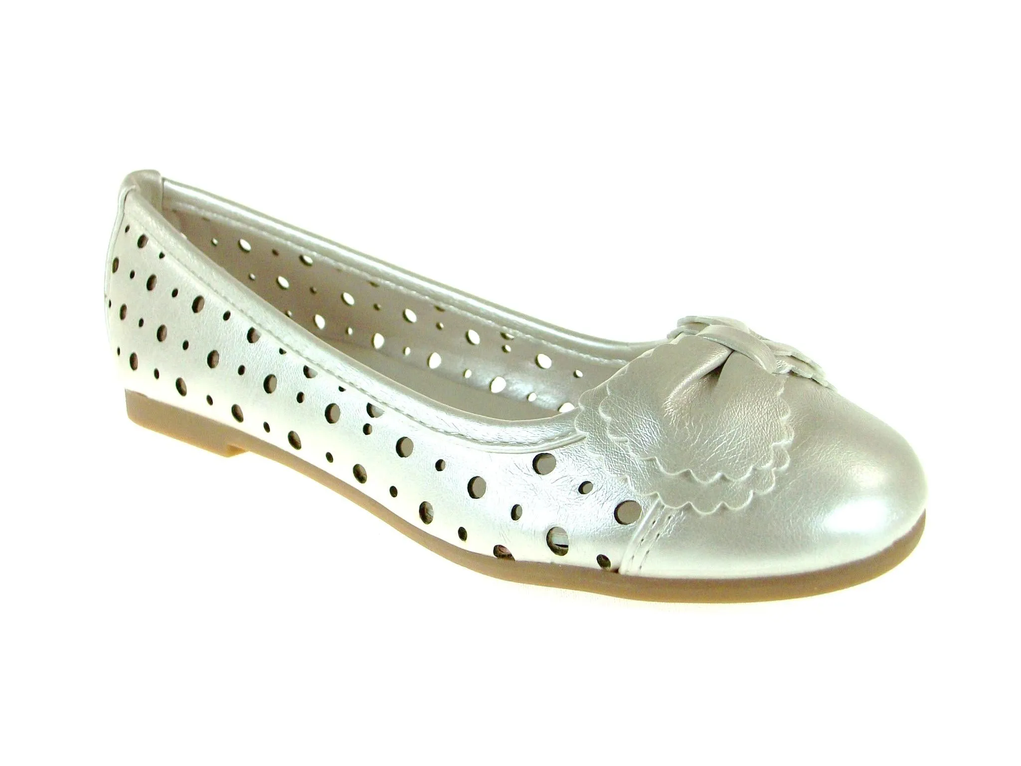 Girls Britt-735 Laser Cut Ballerina Flat Shoes