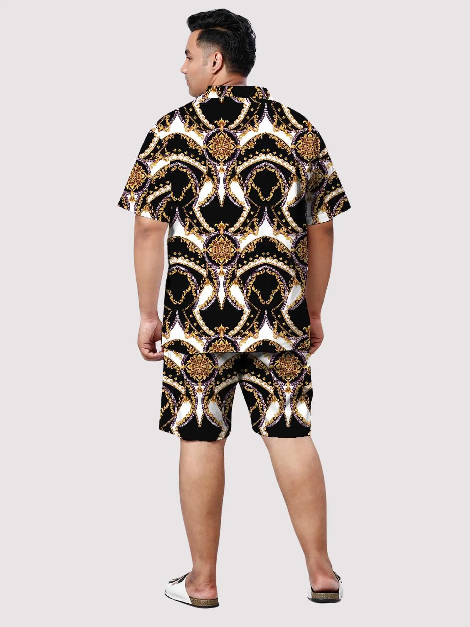 Gold Luxury Digital Printed Half Co-ords Set