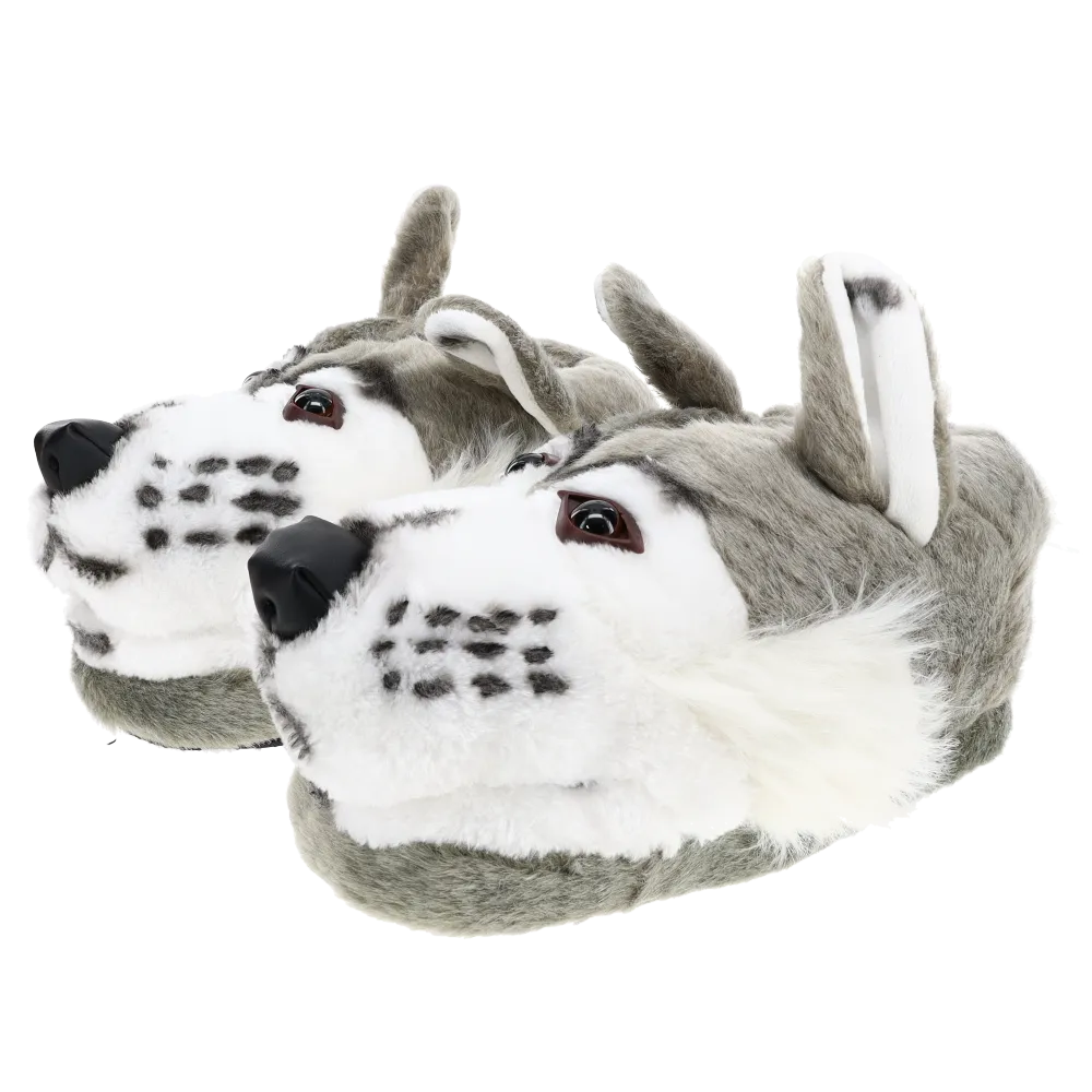 Gray Wolf Slippers