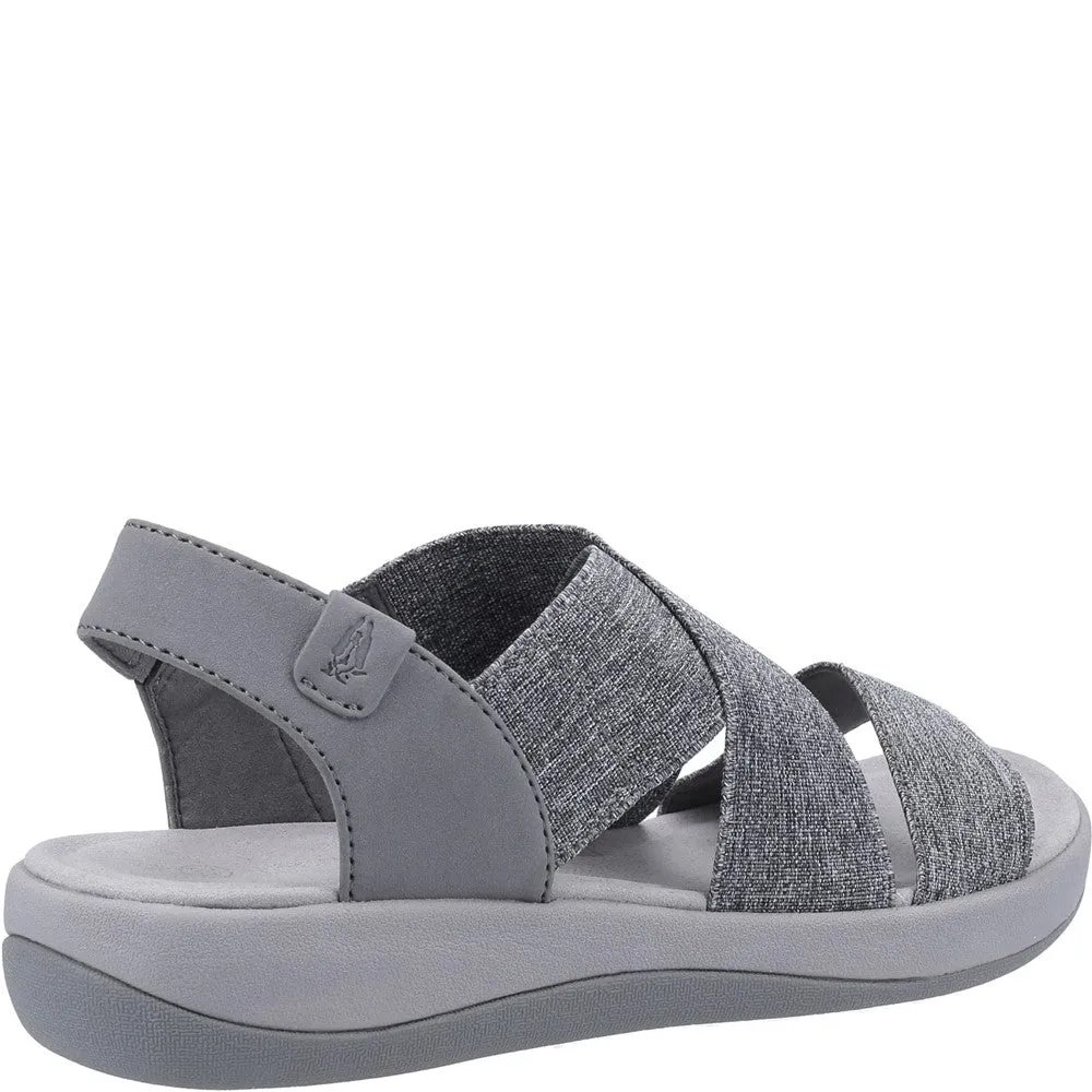 Grey Sophia Elastic Cross Strap Sandals