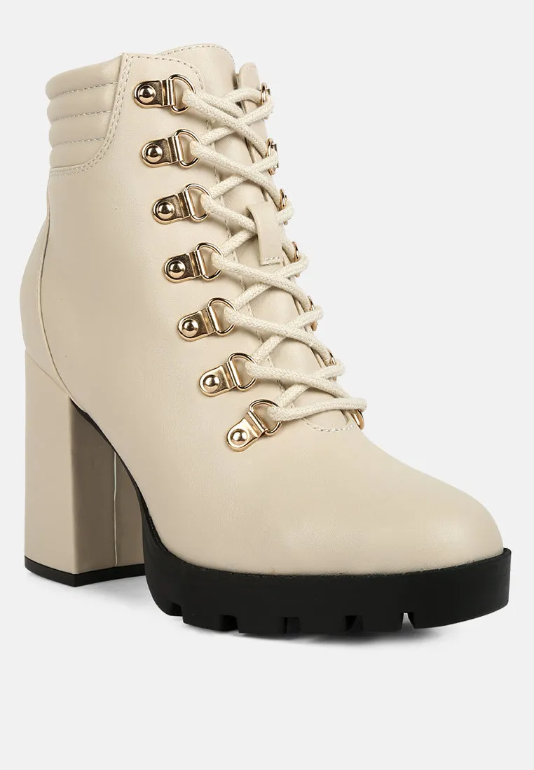 Hamiltons Lace Up Block Heel Boots