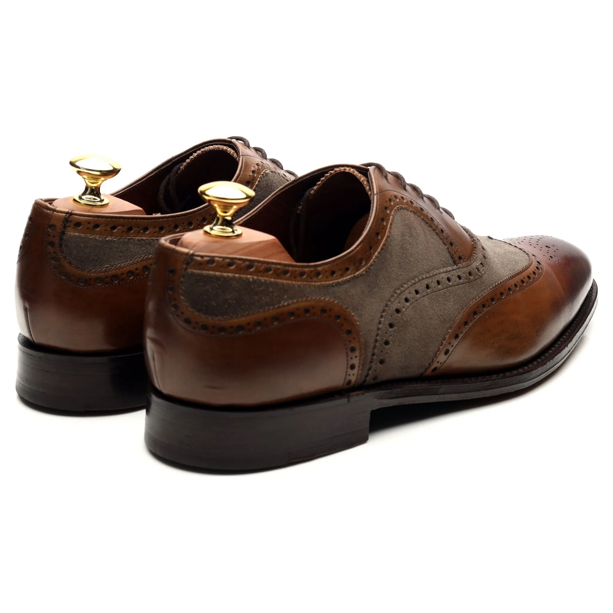 Herring 'Fencote' Dark Brown Leather Suede Oxford Brogues UK 8 F