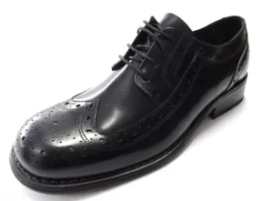 Ikon Original Black Krombie Retro Mod All Leather Brogue Shoes