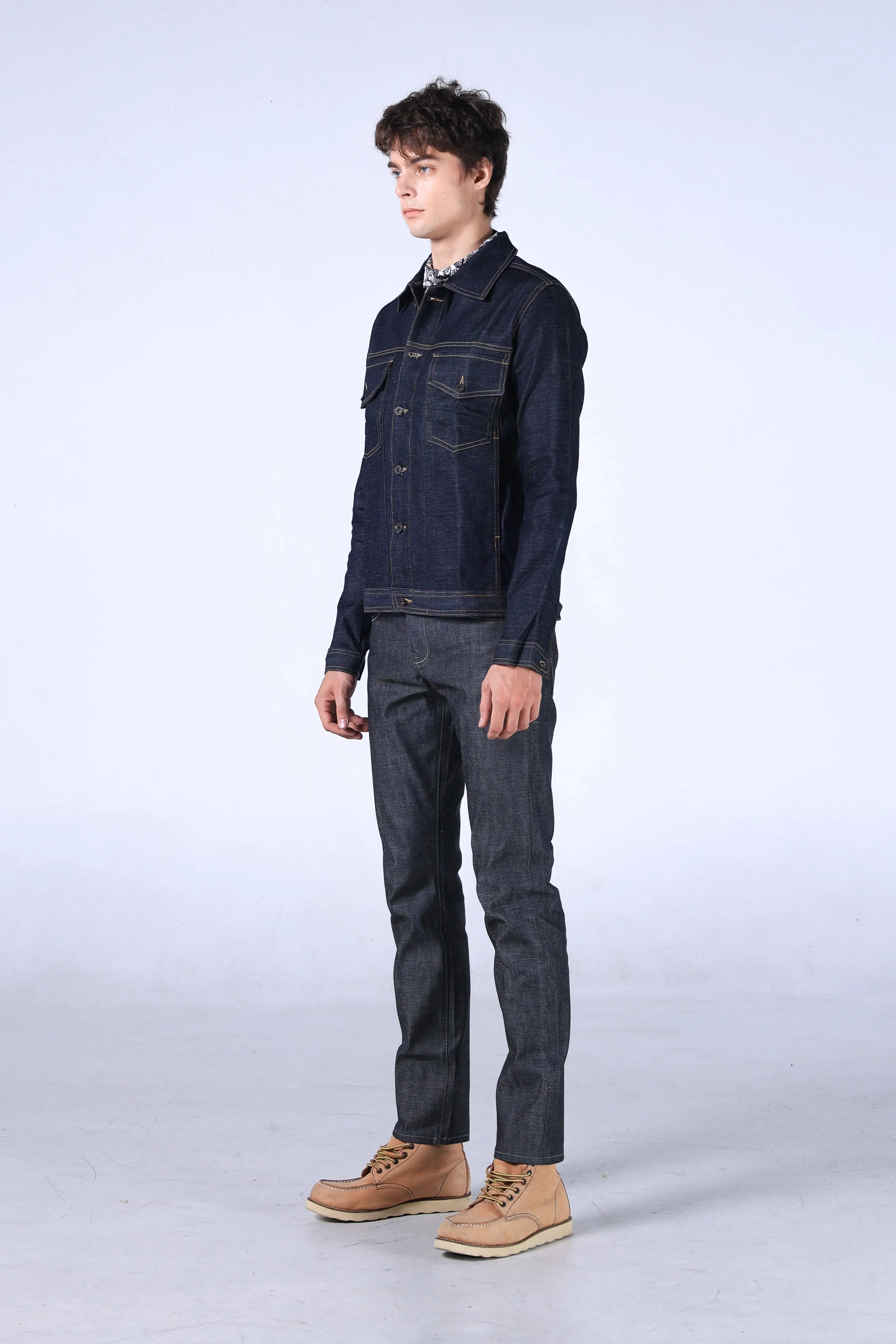 Jack Russel - Men Jeans - Meisterwerk J-RIM8 Slim Fit Black & Red Selvedge Unsanforized