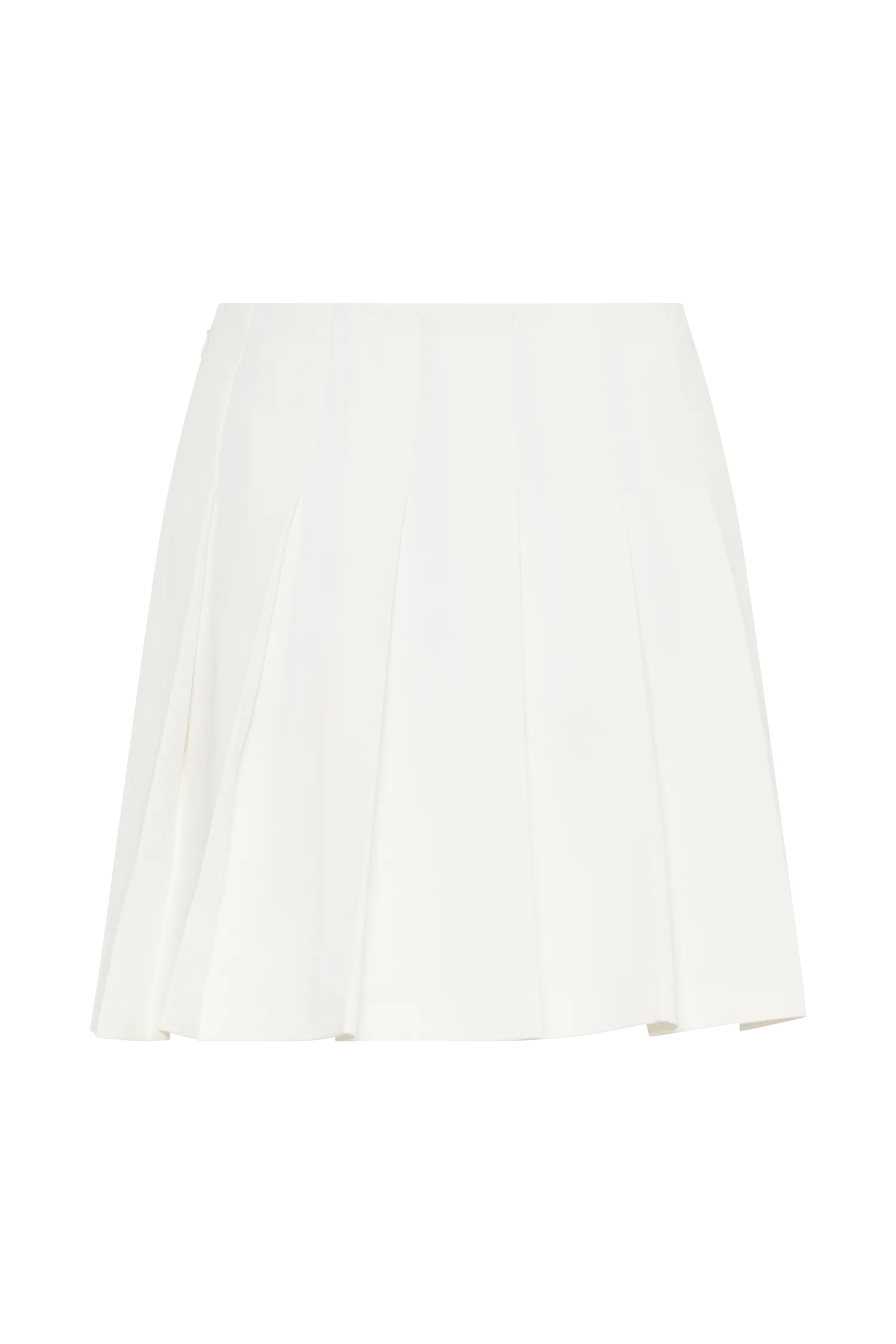 Julianna Cotton Pleated Mini Skirt - White