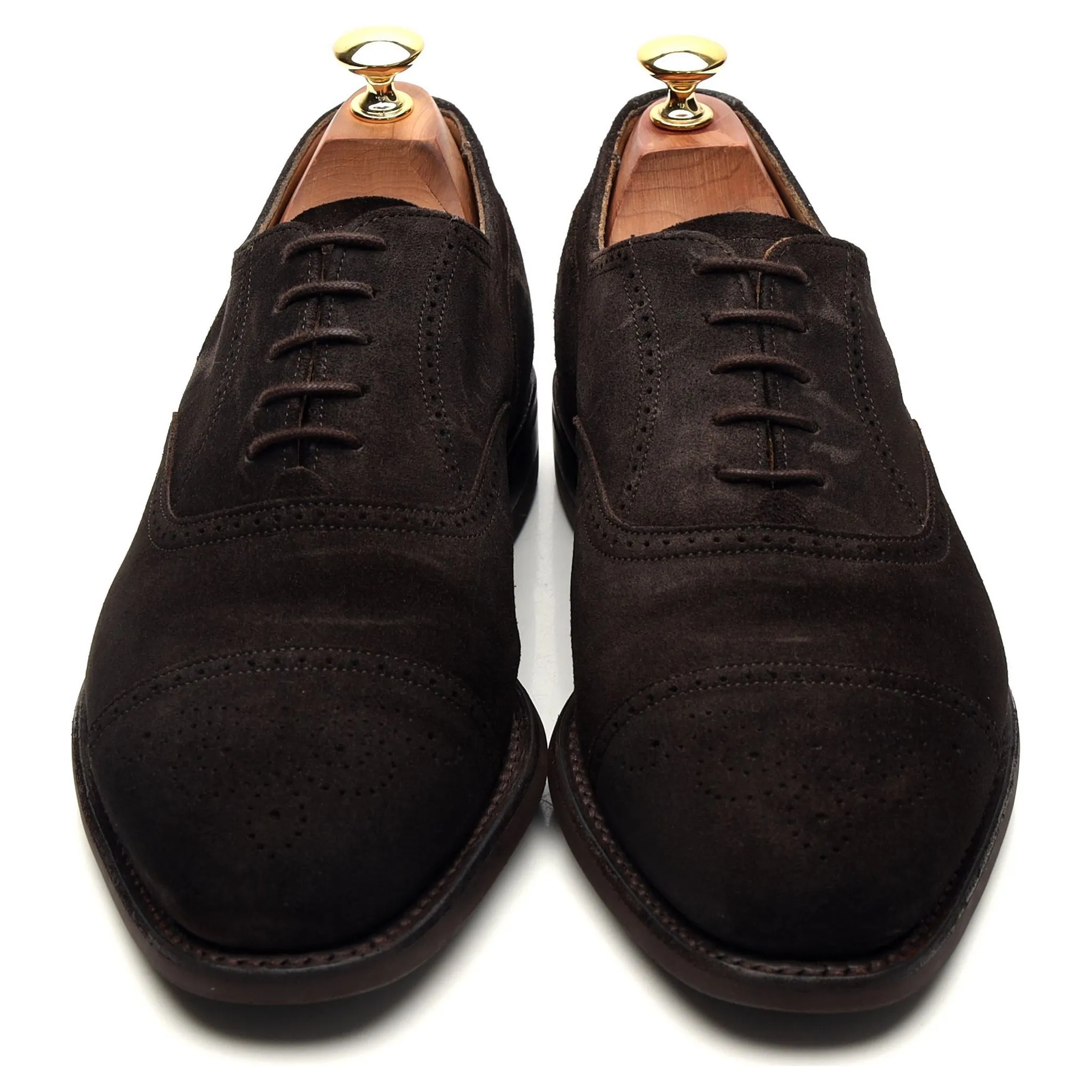 'Kelmarsh' Dark Brown Suede Oxford Brogues UK 9 F