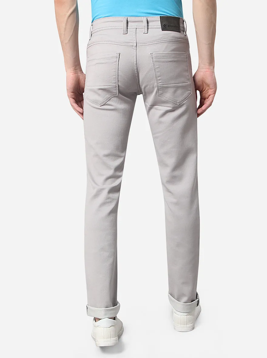 Light Grey Washed Narrow Fit Jeans | Greenfibre